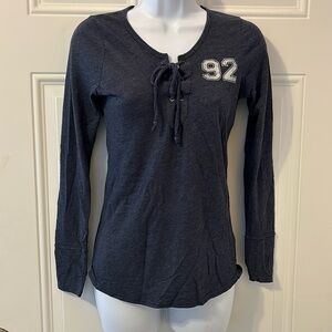 Abercrombie & Fitch lace up front long sleeved blouse